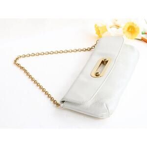Vintage White Patent Leather Retro Style Handbag, Hobo Brand